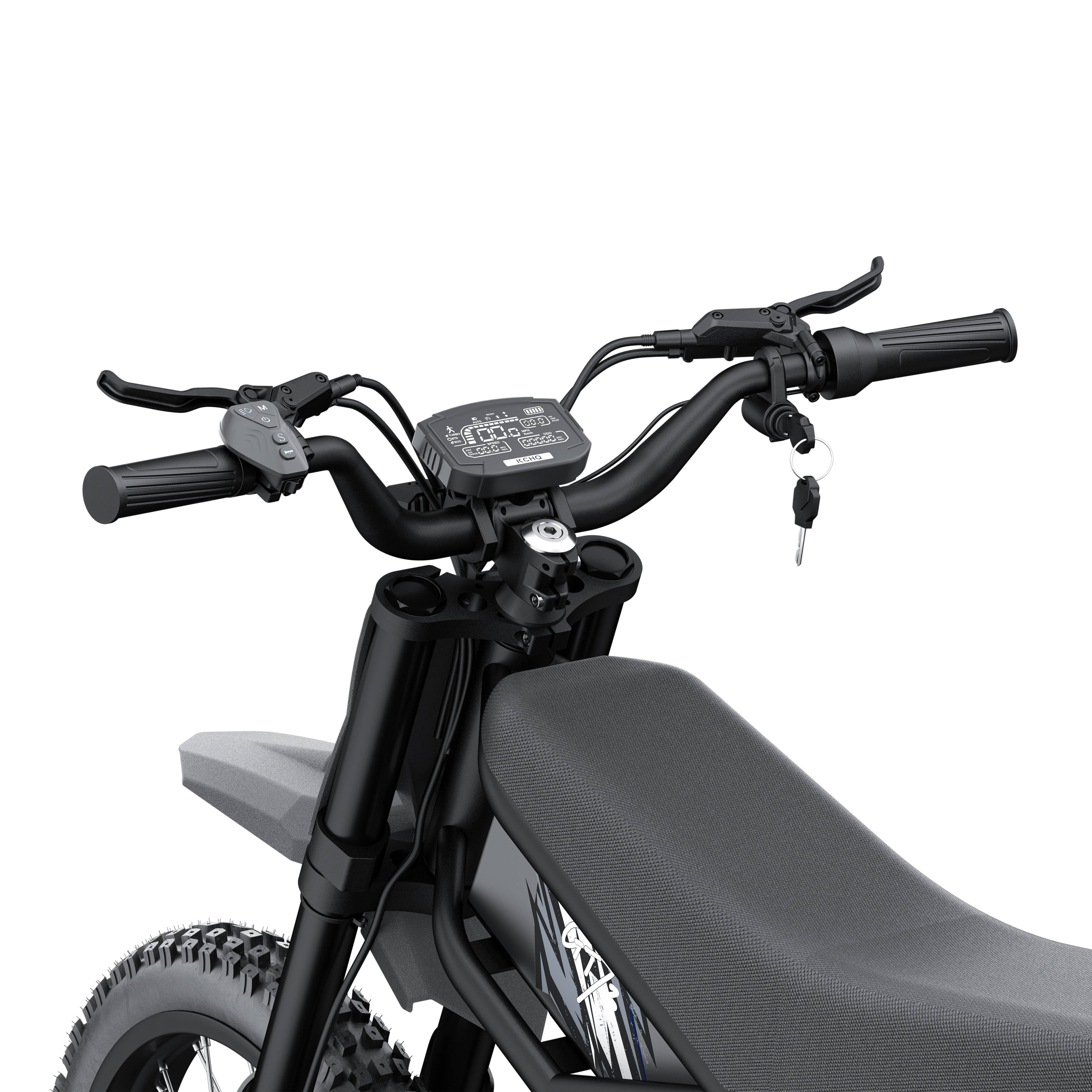 Riding Times GT73 moto électrique off-road 2000 W — vue compteur écran NFC